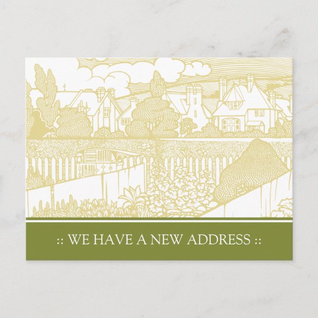 Postal De Anuncios Postcarta de cambio de dirección de Art Nouveau (Anverso)