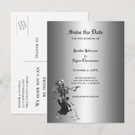 Postal De Anuncios Póster de boda gótica de Halloween para guardar la
