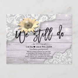 Postal De Anuncios Postergación boda Todavía Lace Sunflower