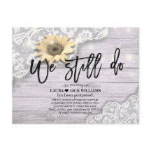 Postergación boda Todavía Lace Sunflower
