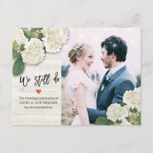 Postal De Anuncios Postergación de Boda Aún Así Fotografía Hortensias