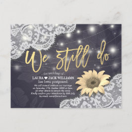 Postal De Anuncios Postergación de Boda Aún Así Hacemos Encaje Giraso