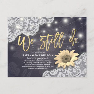 Postal De Anuncios Postergación de Boda Aún Así Hacemos Encaje Giraso