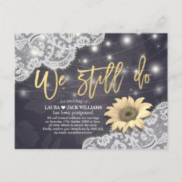 Postal De Anuncios Postergación de Boda Aún Así Hacemos Encaje Giraso