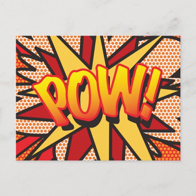 Postal De Anuncios POW Your Message Speech Bubble Fun Retro (Anverso)