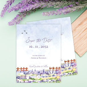 Postal De Anuncios Precioso paisaje de campos de lavanda elegantes pa