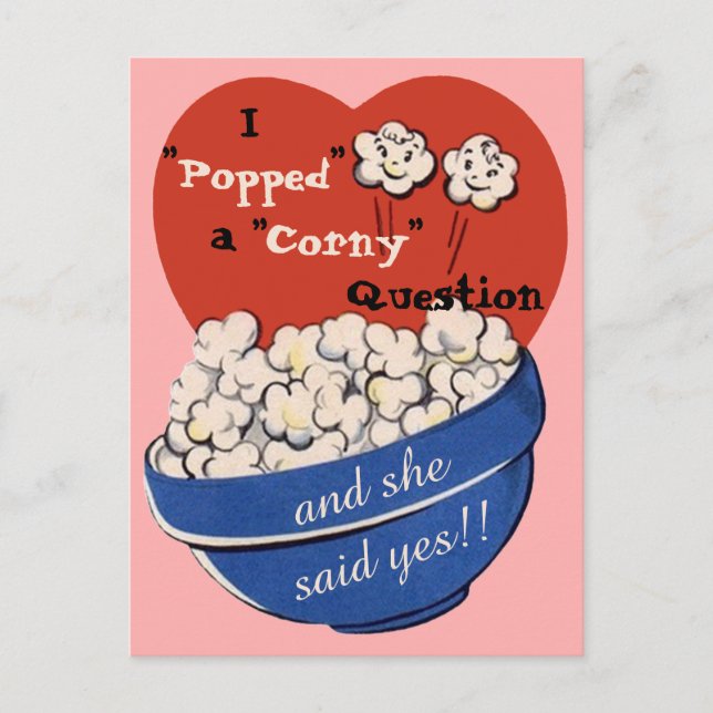 Postal De Anuncios Pregunta Tonta de Palomitas, Monas Fechas de Antig (Anverso)