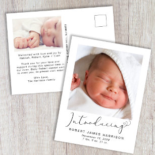 Postal De Anuncios Presentación de Fotos Nacimiento Infantil