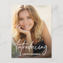 Postal De Anuncios Presentando Foto Personalizada de Enfermera Gradua