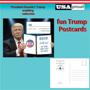 Postal De Anuncios Presidente Trump 🎉 Costumbre Patriótica de Boda