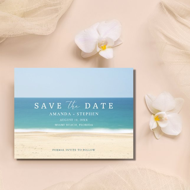 Postal De Anuncios Presupuesto De Boda De Destino De Playa Guardar La (Beach Destination Wedding Budget Save The Date)