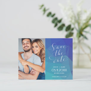 Postal De Anuncios Presupuesto de Foto Azul Moderno para Ahorrar en l