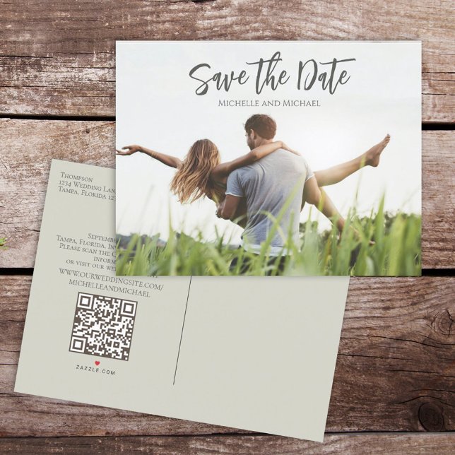 Postal De Anuncios Presupuesto de Foto Boda Moderna Código QR Save th (Subido por el creador)