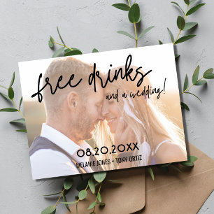 Postal De Anuncios Presupuesto Foto Bebidas Gratis Boda Guardar la Fe