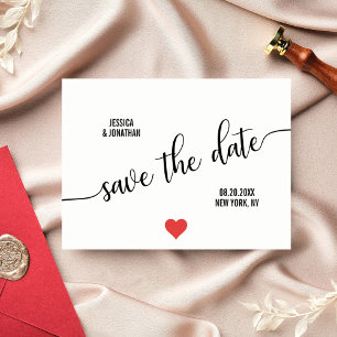 Postal De Anuncios Presupuesto moderno corazón rojo boda GUARDE LA FE