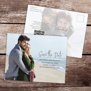 Postal De Anuncios Presupuesto moderno Guardar el código QR del Boda 