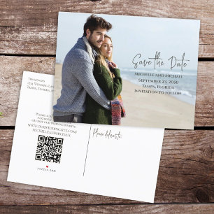 Postal De Anuncios Presupuesto moderno Guardar el código QR del Boda 