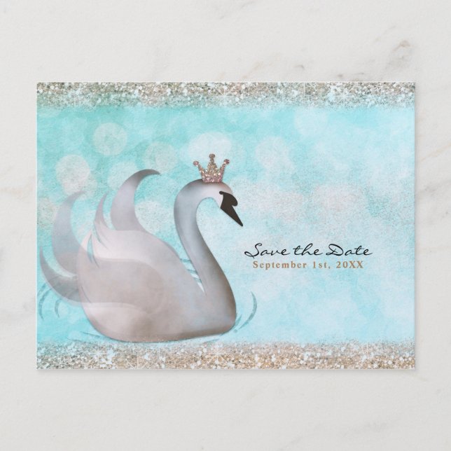 Postal De Anuncios Princesa Cisne Cuento de Hadas Brillante Salva la  (Anverso)