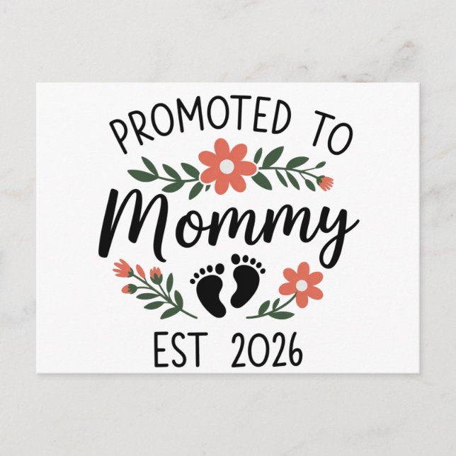 Postal De Anuncios Promoted to Mommy 2026 Funny First Time Pregnancy  (Anverso)