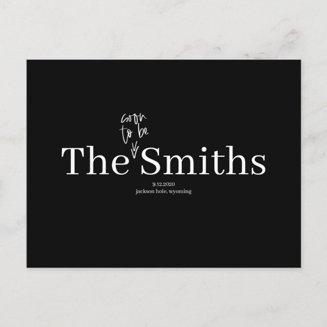 Postal De Anuncios Pronto será una boda de caritas salvar la fecha (Anverso)