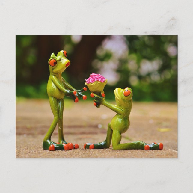 Postal De Anuncios Propuesta de Boda de Rana (Anverso)