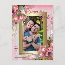 Postal De Anuncios Protesta de Fuchsia con Rubor y oro salven la fech