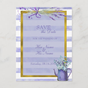 Postal De Anuncios Provence Lavender Flor púrpura SAVE la fecha
