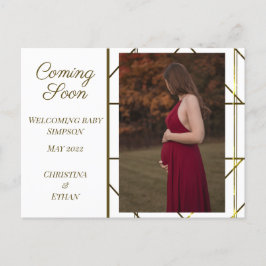 Postal De Anuncios Próximamente el embarazo Minimalista moderno