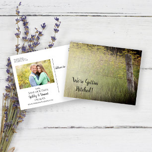 Postal De Anuncios Publicación de boda campestre con flores silvestre