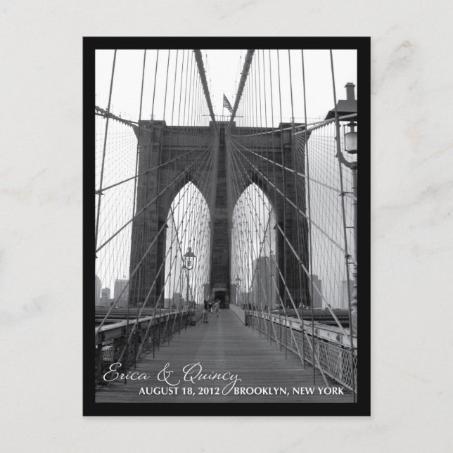 Postal De Anuncios Puente de Brooklyn Save the Date (Anverso)