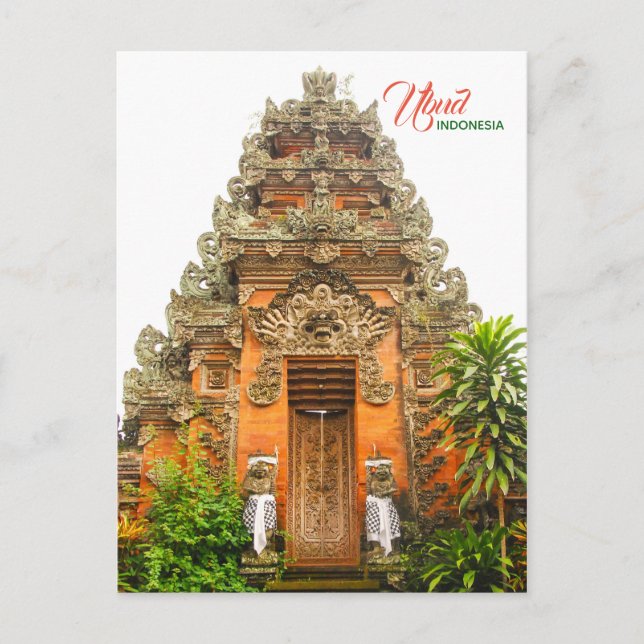 Postal De Anuncios Puerta adornada en Ubud, Bali, Indonesia (Anverso)