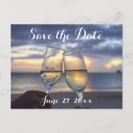 Postal De Anuncios Puesta de sol en la playa Save The Dates