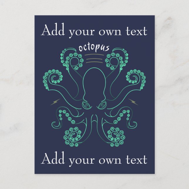 Postal De Anuncios Pulpo Cefalópodo Tentáculos (Anverso)