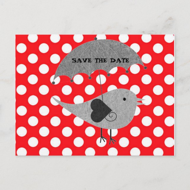 Postal De Anuncios Puntos de polka blanco sobre fondo rojo (Anverso)