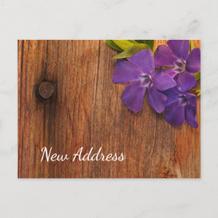 Postal De Anuncios Purple Periwinkle Flowle Barn Wood Nueva dirección