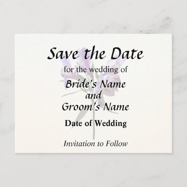 Postal De Anuncios Purple Peruvian Lily (Anverso)