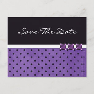 Postal De Anuncios Purple Save the Date Boda Post Card Template