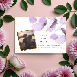 Postal De Anuncios Purpurina Clásico De Lavanda Eucalyptus Guardar La