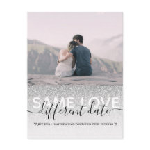 Purpurina Plata Mismo Amor Boda de fechas diferent