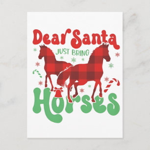 Postal De Anuncios Querido Santa Solo Trae los Caballos Divertida Nav