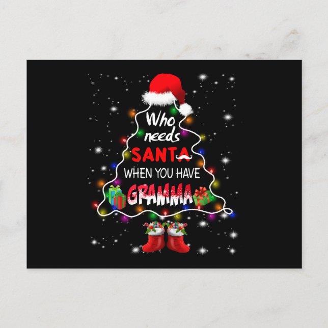 Postal De Anuncios ¿Quién necesita a Santa cuando tienes a la abuela? (Anverso)