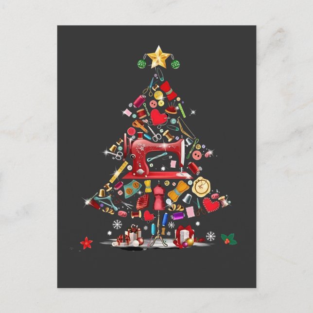 Postal De Anuncios Quilter Merry Christmas Tree Quilt Block Quilting  (Anverso)