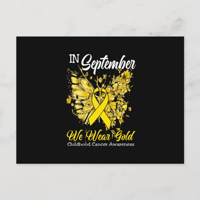 Postal De Anuncios Rainbow In September We Wear Gold Childhood Cancer (Anverso)