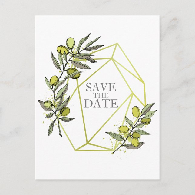 Postal De Anuncios Ramas de olivo  Naturaleza Verdor Boda botánica (Anverso)
