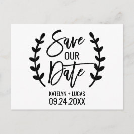Postal De Anuncios Ramas de olivo negras blancas chic Salva nuestra f