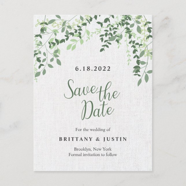 Postal De Anuncios Ramas y hojas de vegetación (Anverso)