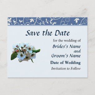 Postal De Anuncios Ramo de Flores de Manzano Save the Date