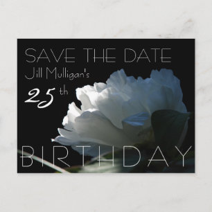 Postal De Anuncios Ray de Sunlight Peony 25 cumpleaños Salven la fech