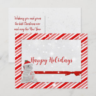 Postal De Anuncios Rayas de Caramelo con Oso Polar