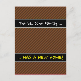 Postal De Anuncios Rayas Marrón Oscuro y Marrón Claro de Estilo Rústi